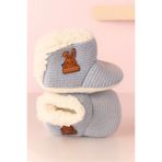 TUOBEBE Premıum Örme Peluş Bebek Tüylü Kaymaz Taban Patik Panduf / Ev Botu