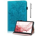 TUOLISG Samsung Galaxy Tab A 9.7 inç T550N / T555N için kılıf, birinci sınıf poliüretan deri çok açılı folyo koruyucu kılıf belge yuvaları tablet kılıfı Galaxy Tab T550N için - mavi