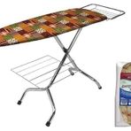 TUOLON Ütü masası kılıfı, İtalya'da üretilmiştir, 60 x 140 cm, evrensel, buharlı ütü için, pratik ve yumuşak, lastik bantlı ütü masası kılıfı, rastgele renkler