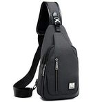 tuowan Erkekler Kadınlar için Omuz Çantası Üzerinde Küçük Askılı Çanta Crossbody Sırt Çantası Açık Havada, Hafif, Siyah, Large, Dayanıklı
