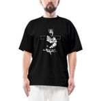 Tupac Angel Oversize Siyah Tişört - XL