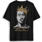 Tupac Hip Hop Rap Music 2Pac Sırt Ön Baskılı Oversize Tişört Unisex T-Shirt