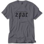 Tupac Shakur Logo 2 Gri Tişört - M