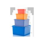 Tupperware 4'lü Renkli Dikdörtgen Saklama Kabı