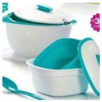 Tupperware Çok Amaçlı Şık Servis + Servis Kaşığı Su Yeşili-Beyaz