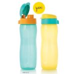 Tupperware Eko Şişe Suluk Slim 2'li Set 500 ml Turkuaz ve Sarı, 4089310576984