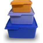 Tupperware Kare 3'lü 500-1.2-2.5 lt Saklama Kabı