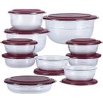 Tupperware Kristalin 10'lu Set Bordo Kapak