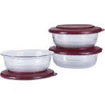Tupperware Kristalin 3x275 ml Bordo Saklama Kabı