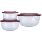 Tupperware Kristalin Servis 3'lü Set Bordo3,5 x 2,1 x 1,1 Lt.