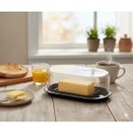 Tupperware Kristalin Tereyağlık – Siyah Kapaklı Kristal Şıklığı