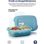Tupperware Micro Bölmeli Beslenme Kabı 1 Litre Okyanus BPA İçermez Pratik Kullanım