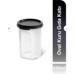 Tupperware Oval Bakliyat ve Kuru Gıda Saklama Kabı 440 ml - 0 Siyah