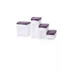 Tupperware Oval Dizayn 4'Lü Set Mürdüm