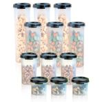 Tupperware Oval Yuvarlak Siyah 12 li Set ESC