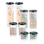 Tupperware Oval Yuvarlak Siyah 8 li Set ESC