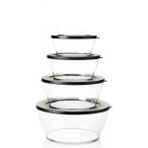 Tupperware Royal 4'lü Siyah 990-1.3-2.4-4 lt Saklama Kabı