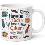 Tupya Gift Amca Için Esprili Baskılı Kupa Bardak Karışık Desenli Özel Tasarım Hediye - Adet - Beyaz