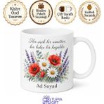 Tupya Gift Bahçe Çiçekleri Temalı Baskılı Kupa Bardak Hediye Porselen Mug - Adet - Beyaz