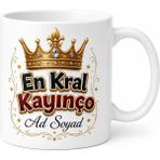 Tupya Gift En Kral Kayınço Temalı Eğlenceli Isme Özel Kahve Kupası Hediye Bardak - Adet - Beyaz