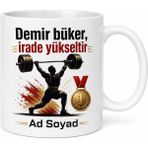 Tupya Gift Halterciye Koparma Silkme Altın Madalya Ağır Yük Halter Barları Hediye Kupa - Adet - Beyaz