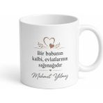 Tupya Gift Hassas Kalpli Baba Yazılı Kupa Bardak Babalar Günü Hediyesi Özel Tasarım - Adet - Beyaz