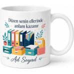 Tupya Gift Isimli Dosya Klasör Desenli Sekreter Kupası Özel Baskılı Hediye Bardak - Adet - Beyaz