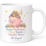 Tupya Gift Kumbara Biriktiren Çocuklara Tasarruf Ustası Gelecek Planı Kupa Bardak Hediye - Adet - Beyaz