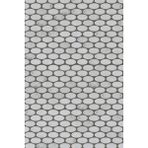Tuqco Doğal Taş Ellipse Carrara Eskitme Duvar Tezgah Banyo Kaplama Paneli Mermer Mozaik fayans (0,45 m2) - 1 cm x 29,8 cm x 30,0 cm
