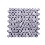TUQCO Natural Stone Doğal Taş Duvar Paneli 1 Inch Hexagon Silver Mermer Mozaik Eskitme Fileli, Duvar Kaplama, Yüzey Döşeme