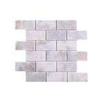TUQCO Natural Stone Doğal Taş Duvar Paneli Golden Mermer Mozaik Eskitme 5 x 10 Brick Fileli Backsplash, Yuvarlanmış, Yüzey Döşeme,