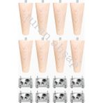 Turan Ahşap Koltuk Ayağı - Baza Ayağı - Ahşap Ayak / 8' Li Set - 8 cm