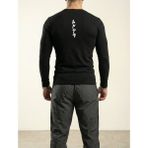 Turan Tactics Erkek Siyah Likralı Pamuklu Sürem Penye Uzun Kollu Body (Slim Fit - Sporcu Kesim)