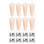 turanahşap(282) turanahşap Koltuk Ayağı - Baza Ayağı-sehpa Ayağı -mobilya Ayağı- Ahşap Ayak- Uzunluk: 12 Çap:5.5 Cm / 8'li Set HAM AHŞAP