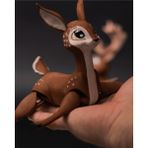 Turansoy Craft Hareketli Lassie Dişi ve Erkek Geyik Boyalı Oyuncak Figür 2'li Set 13 cm