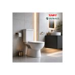 Turavit Alize Beyaz Kanallı Alttan Çıkışlı Klozet Takımı Yavaş Kapanan Kapak + İç takım + Klozet Montaj Seti (Çift Taharet Musluğu ve Flex Hortumlar)