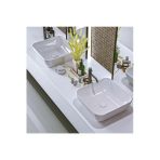 Turavit Porto Çanak Beyaz Kare Deliksiz Lavabo 40 Cm Prt0708