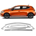 Turbo Aksesuar Renault Clio 5 Cam Çerçevesi - Krom (12 Parça) | 2019 ve Sonrası, HB