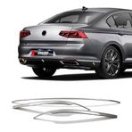 Turbo Aksesuar VW Passat B8 Arka Tampon Çıtası - Krom (3 Parça) | 2015 ve Sonrası, SD/SW