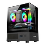 Turbox Aura 3x Argb Fan USB 3.0 500W Matx Panaromik Temperli Gaming Kasa Siyah