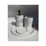 Ture Concept Mermer Desenli Banyo Seti & Tepsi, Sıvı Sabunluk, Katı Sabunluk, Diş Fırçalık