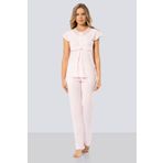 Türen 3199 % 65 Viskon % 35 Polyester Pembe Dantelli Kadın Pijama Takımı