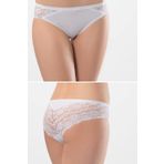 Türen 956 Ikili Likralı Dantelli Bikini-Beyaz-Beyaz-S