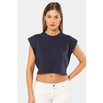 Türen Kadın Vatka Görünümlü Crop T-shirt 3402/Lacivert