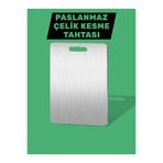 TURGAY AŞKIN TA COLLECTION PASLANMAZ ÇELİK KESME TAHTASI 24X34 CM MUTFAK İÇİN ÇİFT TARAFLI KULLANIM