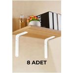 TURGUTLAR 8 Adet Raf Altı Ayak Çok Amaçlı Raf Tutucu L Demir 13x19 Cm