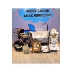 Turhan Bebe 20 Parça Yeni Doğan Sirus Lüx Bebek Çeyiz Seti Bebek Arabası Mama Sandalyesi Park Beşik.. Kahverengi