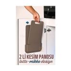 Turk 2 Li Kesim Panosu Stantlı Yapışkanlı Kesim Tahtası Latte Mikko Design
