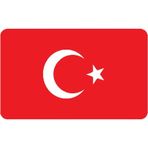 Türk Bayrağı 12 Duvar Dekor Sticker Kırmızı 90 X 60 Cm