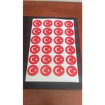 Türk Bayrağı 24 lü yuvarlak 4.5 cm Çaplı sticker Etiket